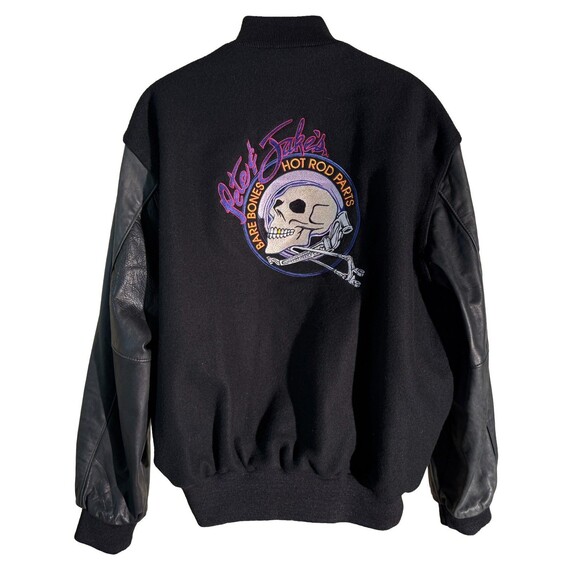 Pete & Jakes Bare Bones Hot Rod Parts Men's Jacket Leather Sleeves XXL Hollaway - Picture 1 of 7